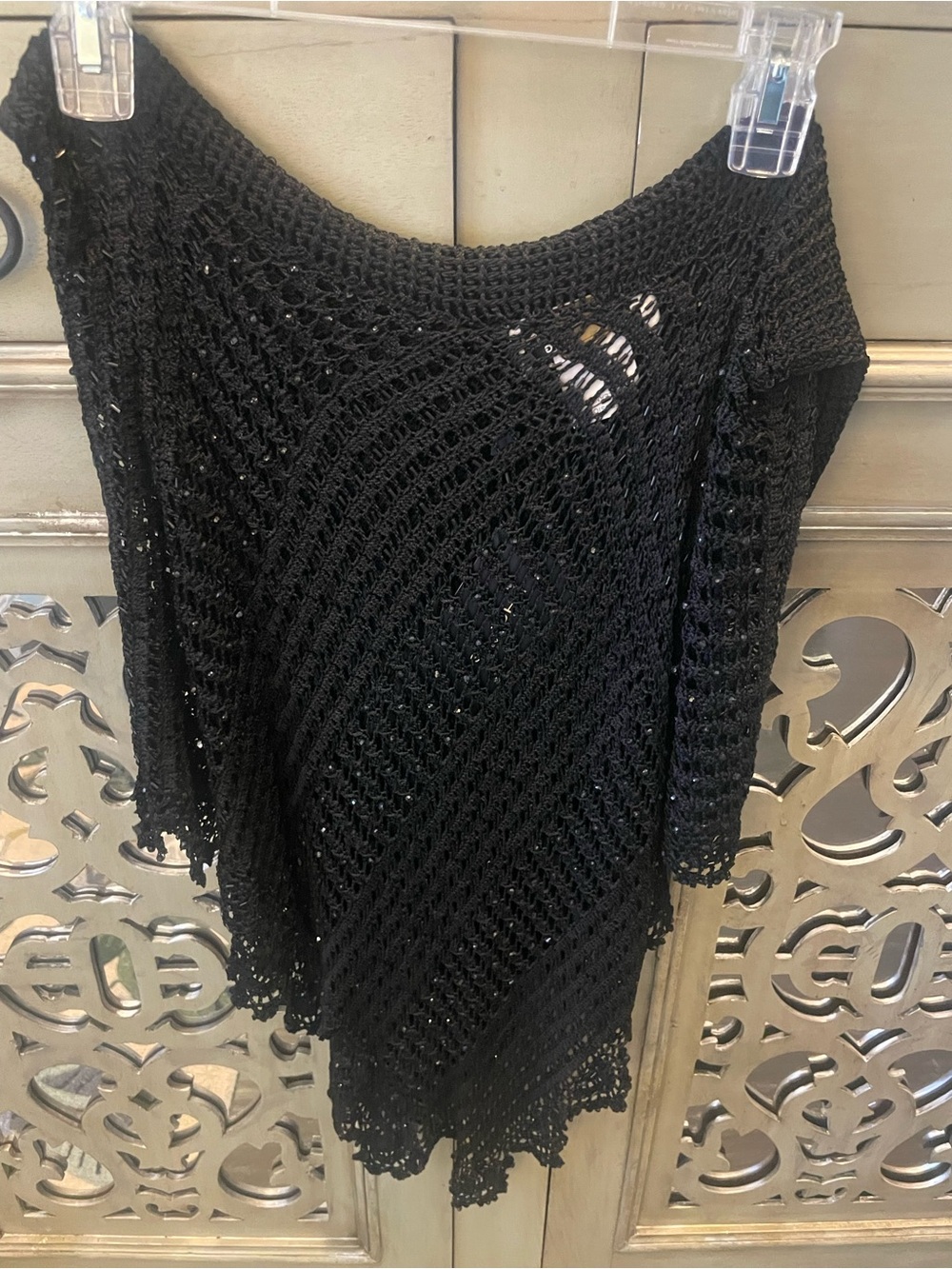 St John Women’s Black Crochet Shawl - Picture 2 of 6